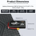 Racepow Wholesale 8000mAh 10000mAh 6S/12S 22.2V Drone Battery High Discharge 21700 Lithium Ion Battery Pack for FPV Drone - Image 6