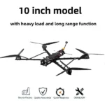 10-inch FPV Drones 15-20km Flight Distance 30 Minutes Flight Time 3.5-5kg Payload GPS Positioning Function Black 720P HD - Image 6